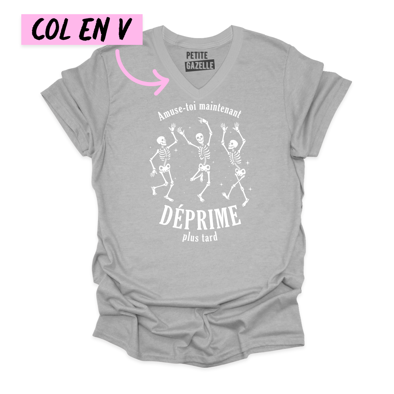 TSHIRT COL en V | Amuse-toi maintenant