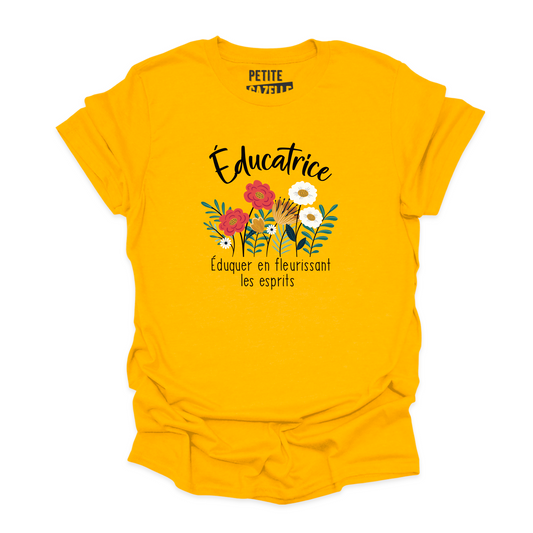 T-SHIRT COL ROND | Educatrice, Fleurir les esprits