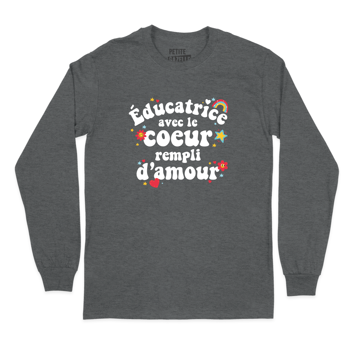 T-SHIRT À MANCHES LONGUES | Éducatrice avec le coeur rempli d'amour