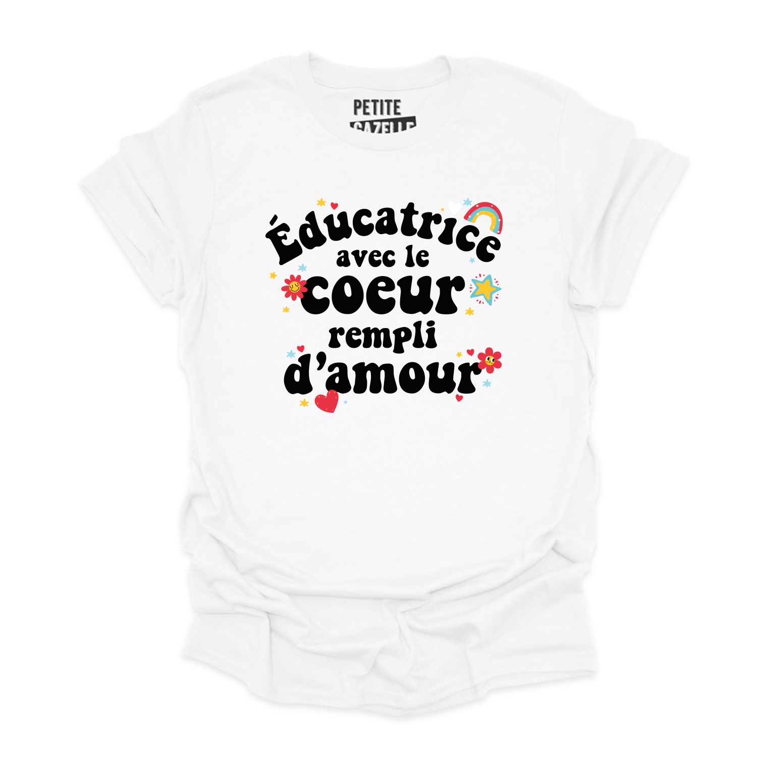 T-SHIRT COL ROND | Éducatrice avec le coeur rempli d'amour