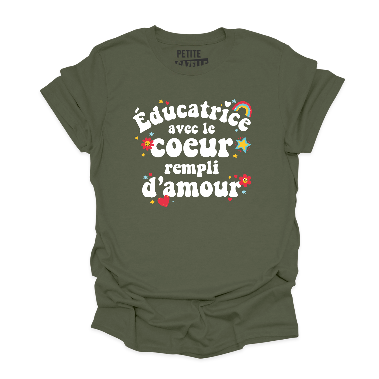 T-SHIRT COL ROND | Éducatrice avec le coeur rempli d'amour
