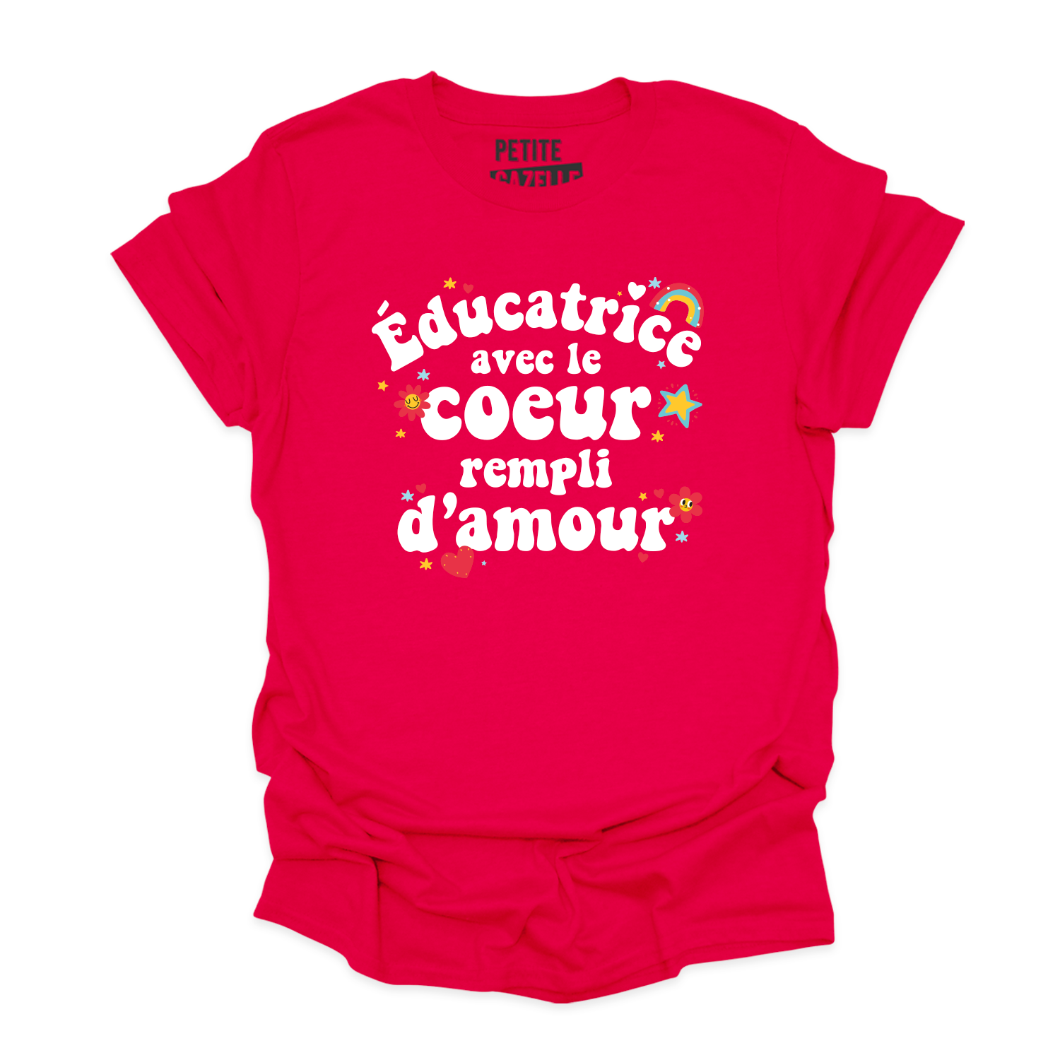 T-SHIRT COL ROND | Éducatrice avec le coeur rempli d'amour