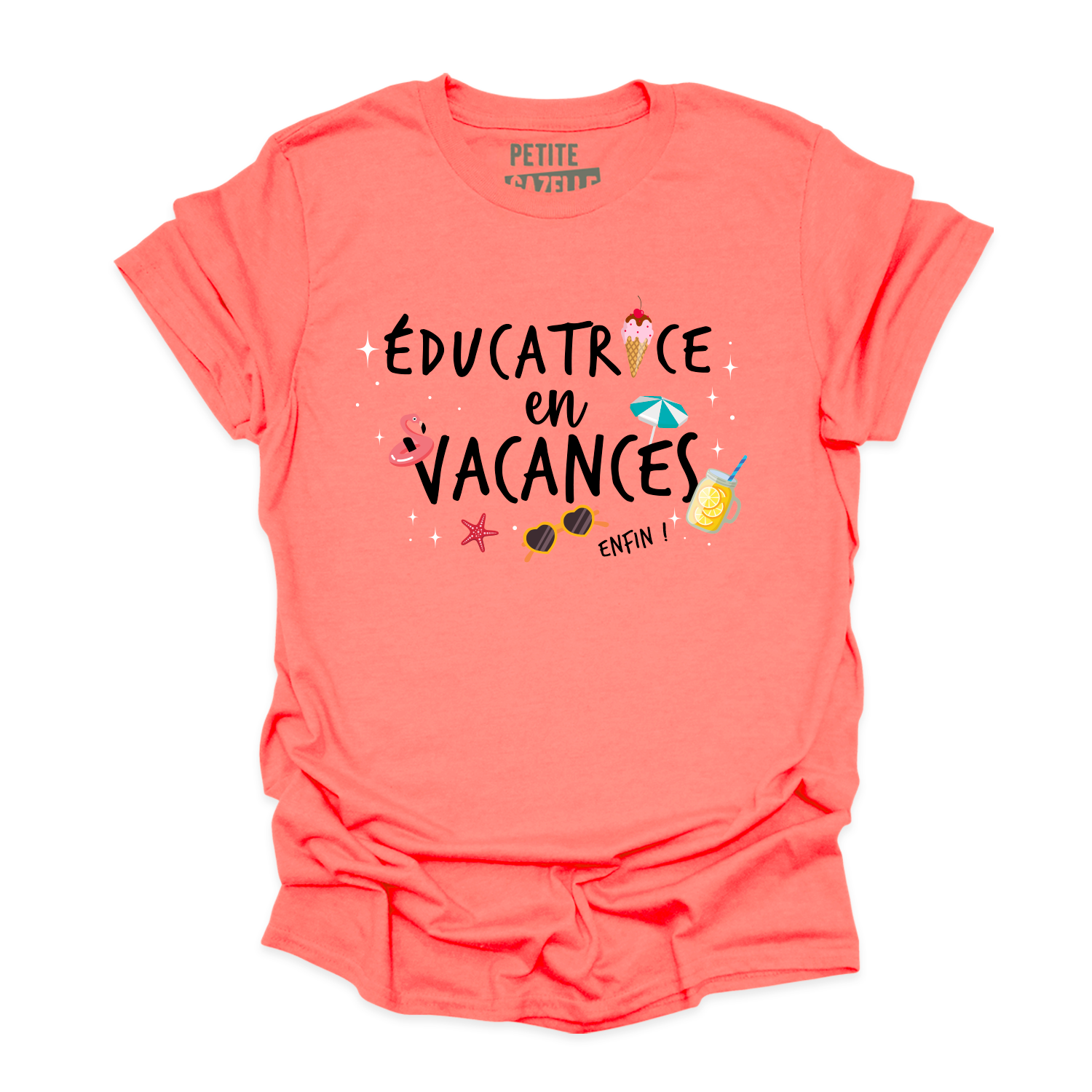 T-SHIRT COL ROND | Éducatrice en vacances, enfin !