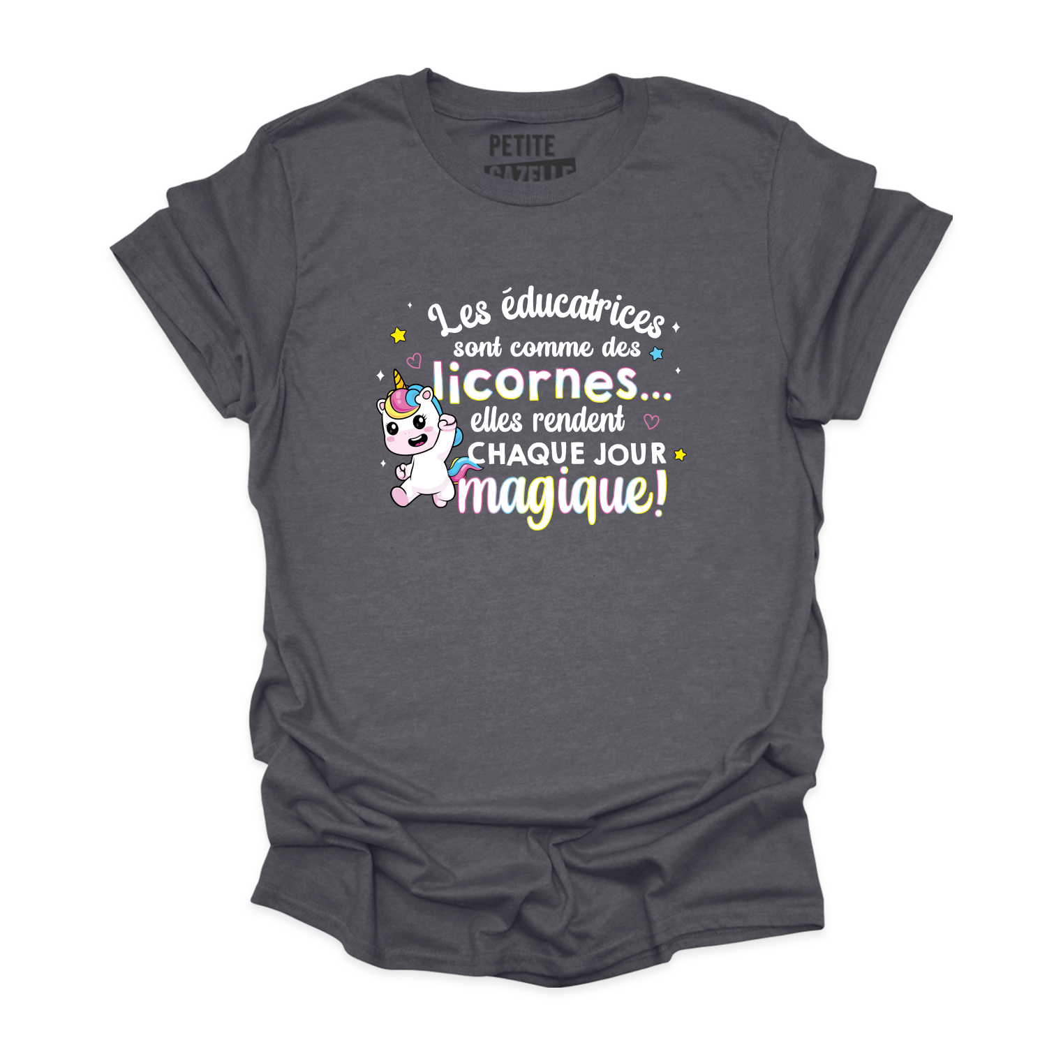 T-SHIRT COL ROND | Les éducatrices sont comme des licornes