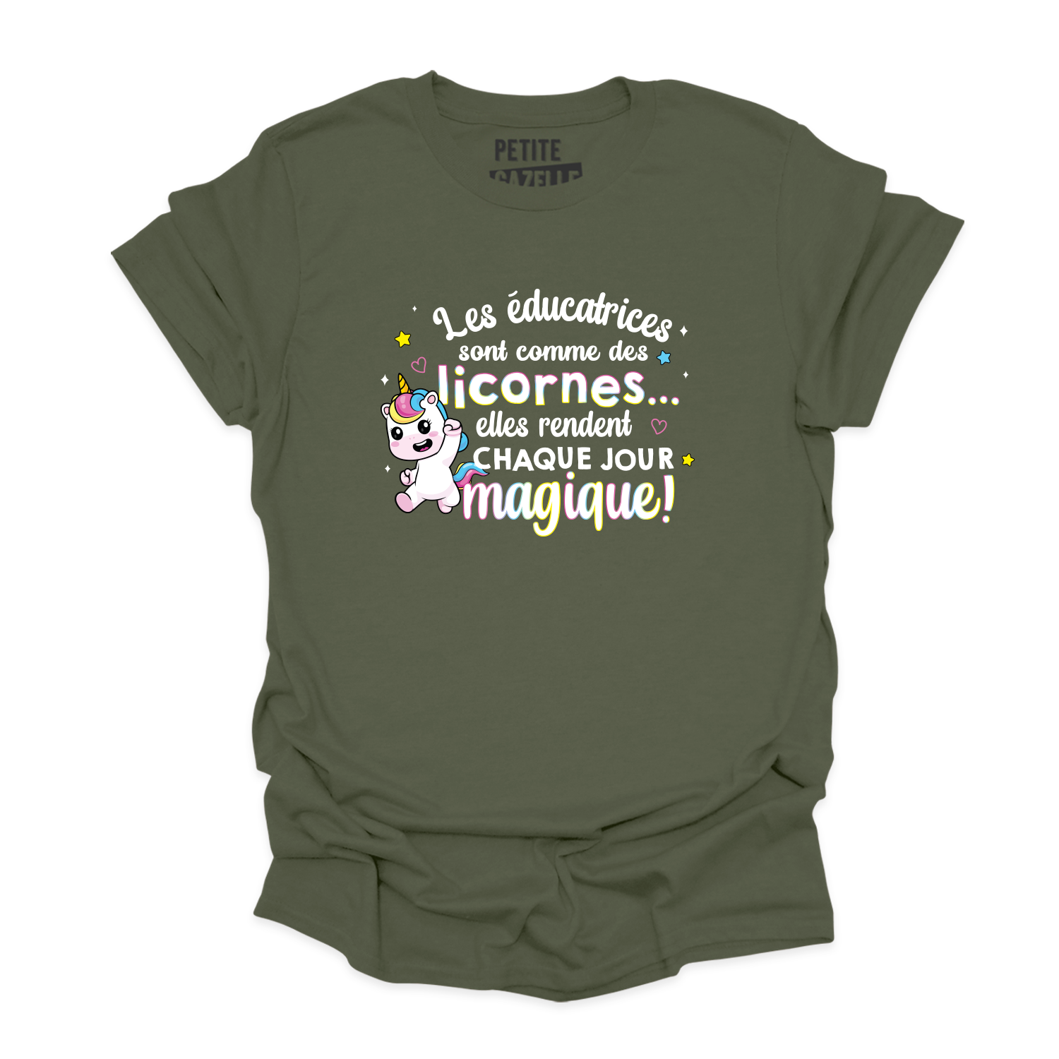 T-SHIRT COL ROND | Les éducatrices sont comme des licornes