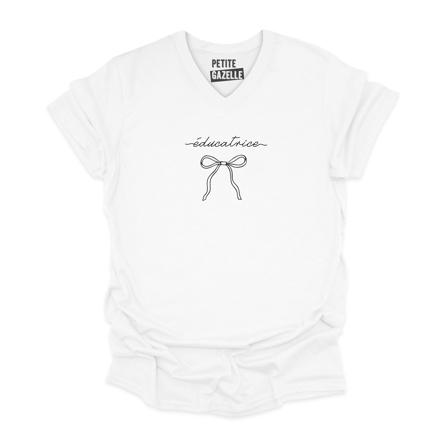 TSHIRT COL en V | Éducatrice Ruban