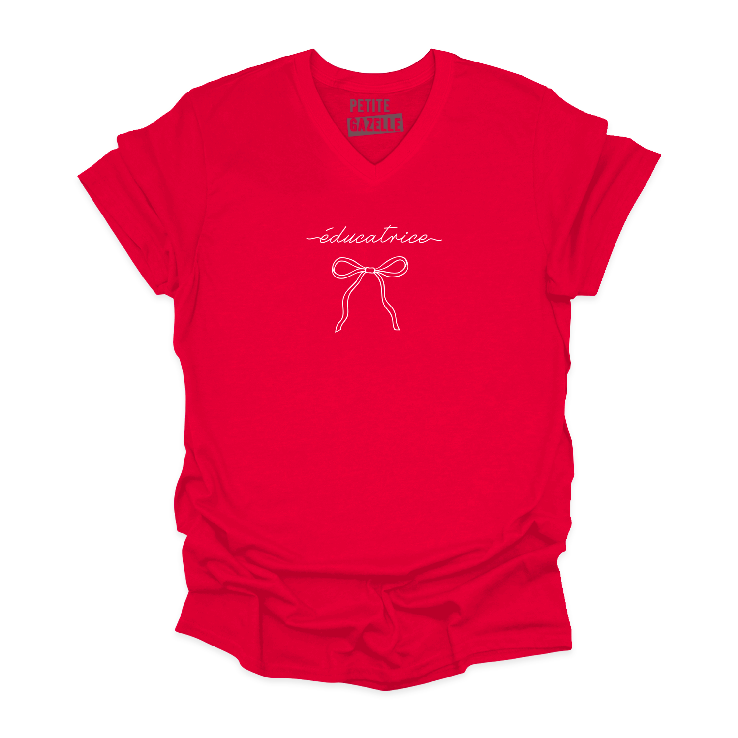 TSHIRT COL en V | Éducatrice Ruban