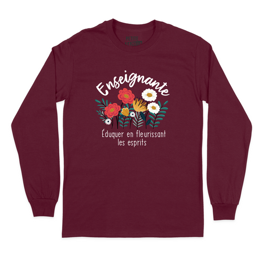 T-SHIRT À MANCHES LONGUES | Enseignante, Fleurir les esprits