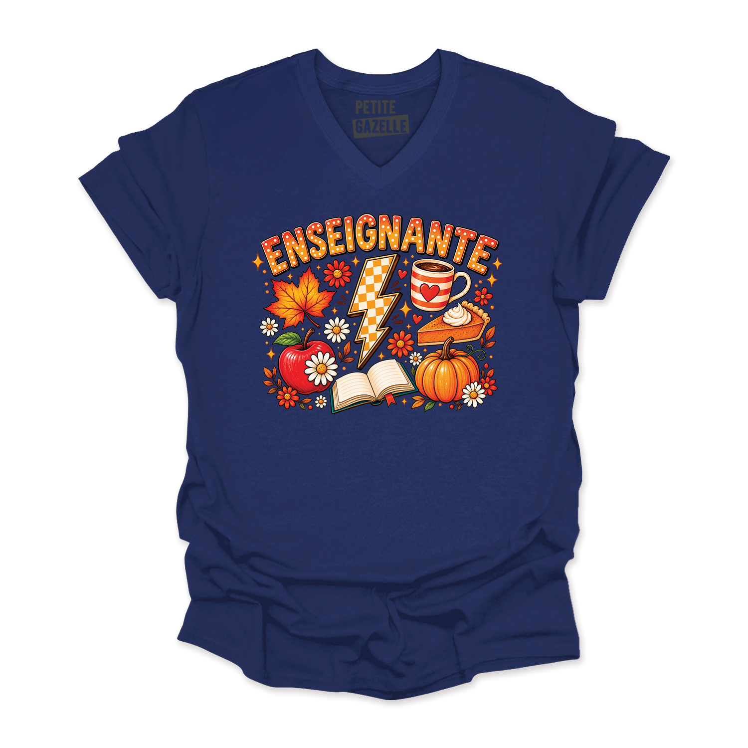 TSHIRT COL en V | Enseignante Automne