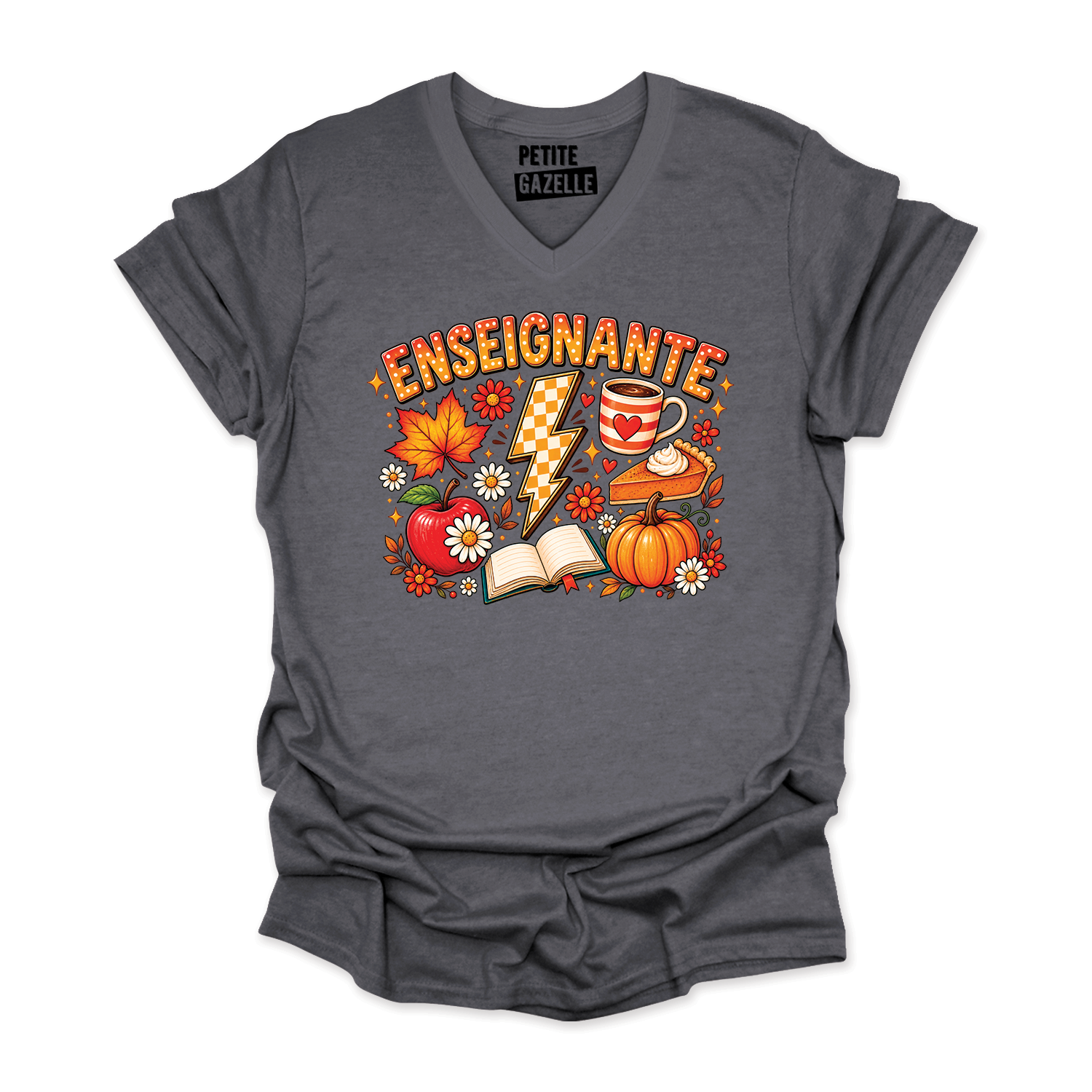 TSHIRT COL en V | Enseignante Automne
