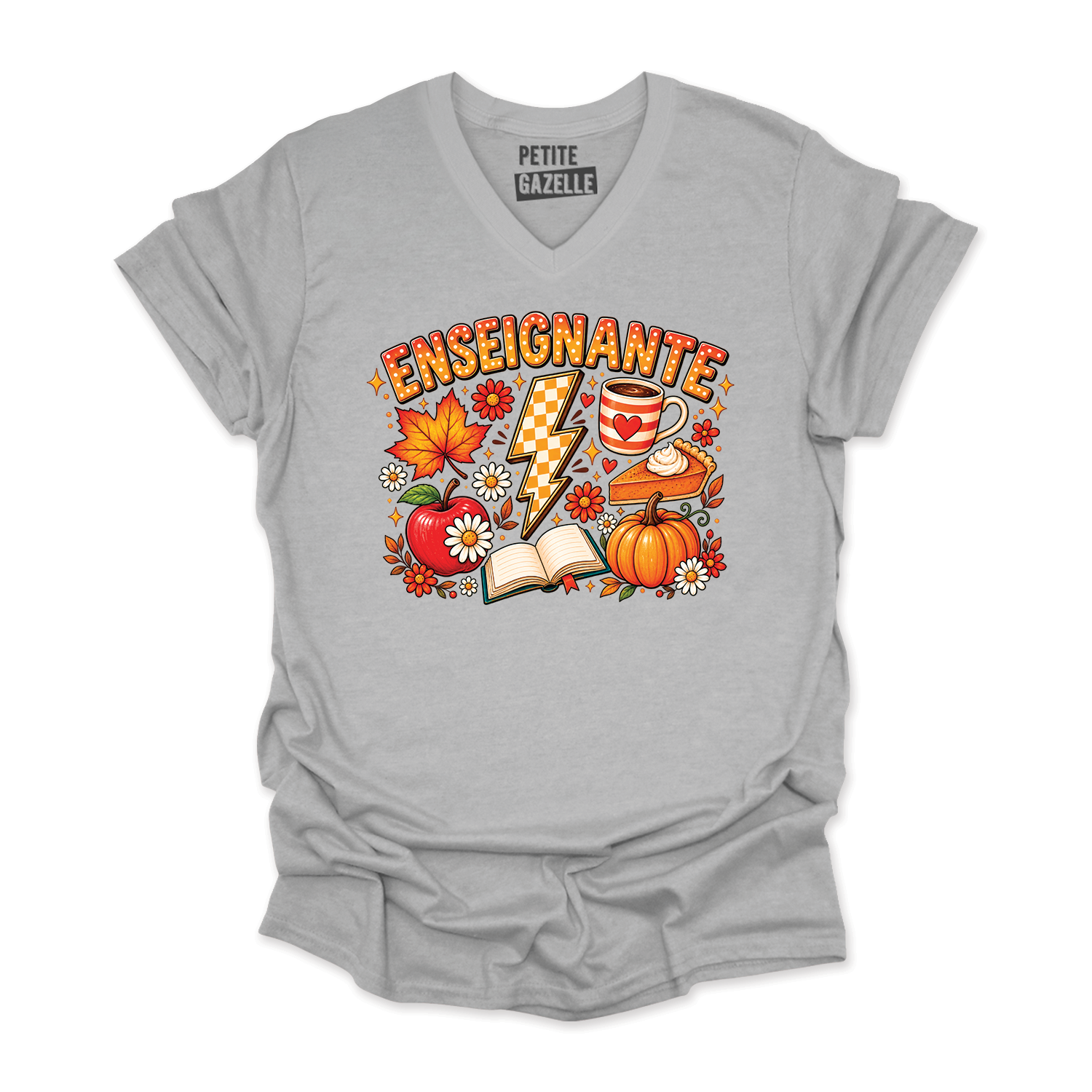 TSHIRT COL en V | Enseignante Automne