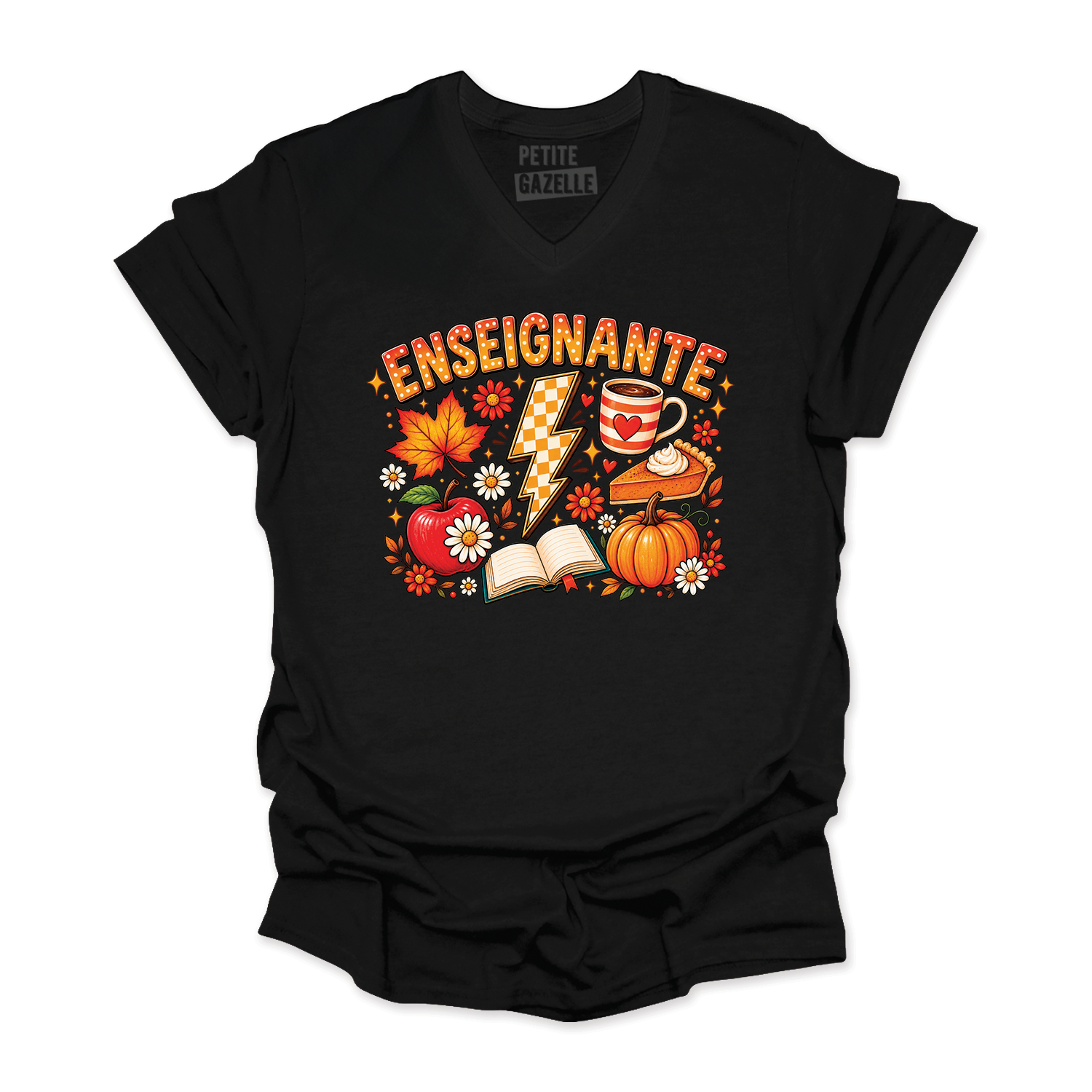 TSHIRT COL en V | Enseignante Automne