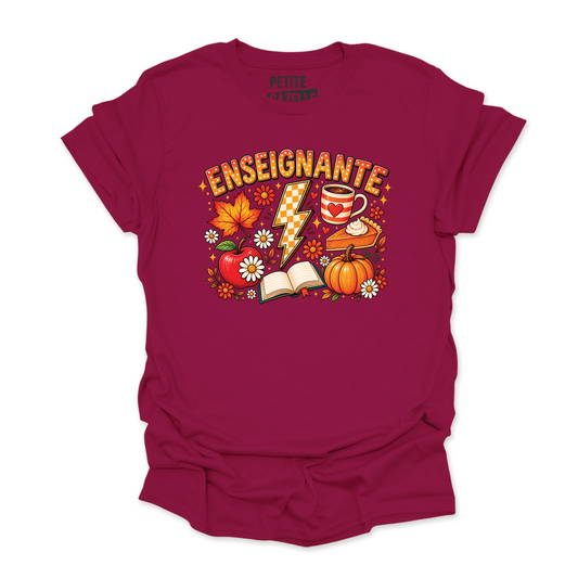 T-SHIRT COL ROND | Enseignante Automne