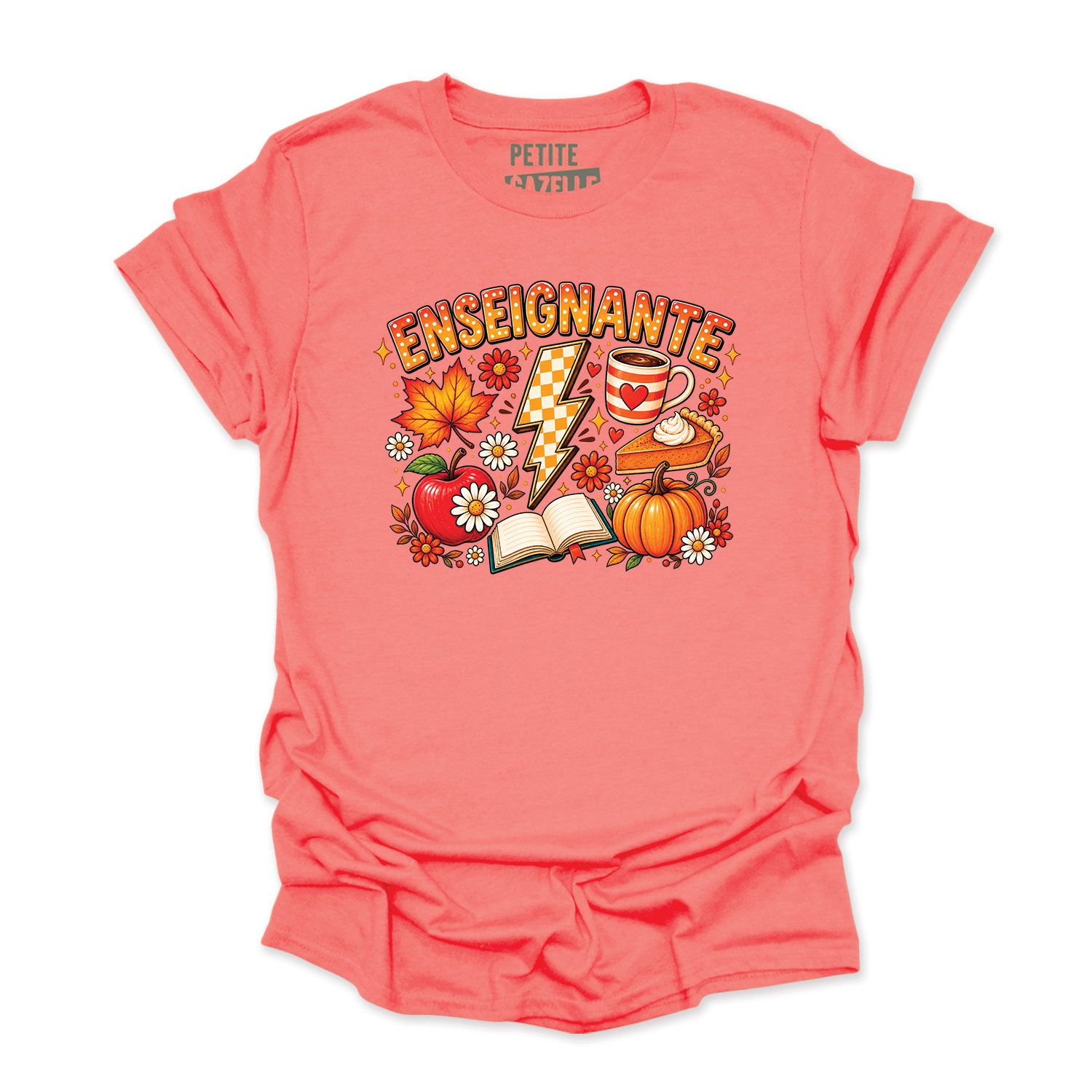 T-SHIRT COL ROND | Enseignante Automne