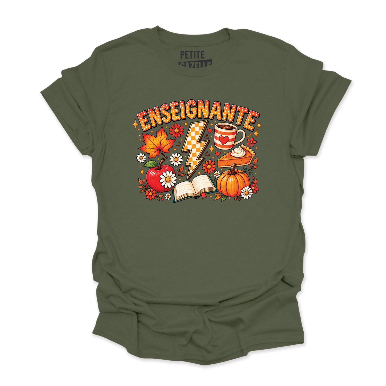 T-SHIRT COL ROND | Enseignante Automne