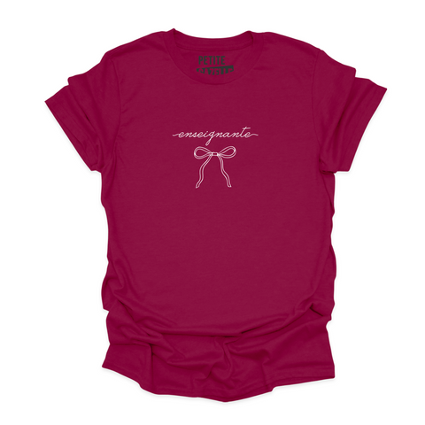 T-SHIRT COL ROND | Enseignante Ruban