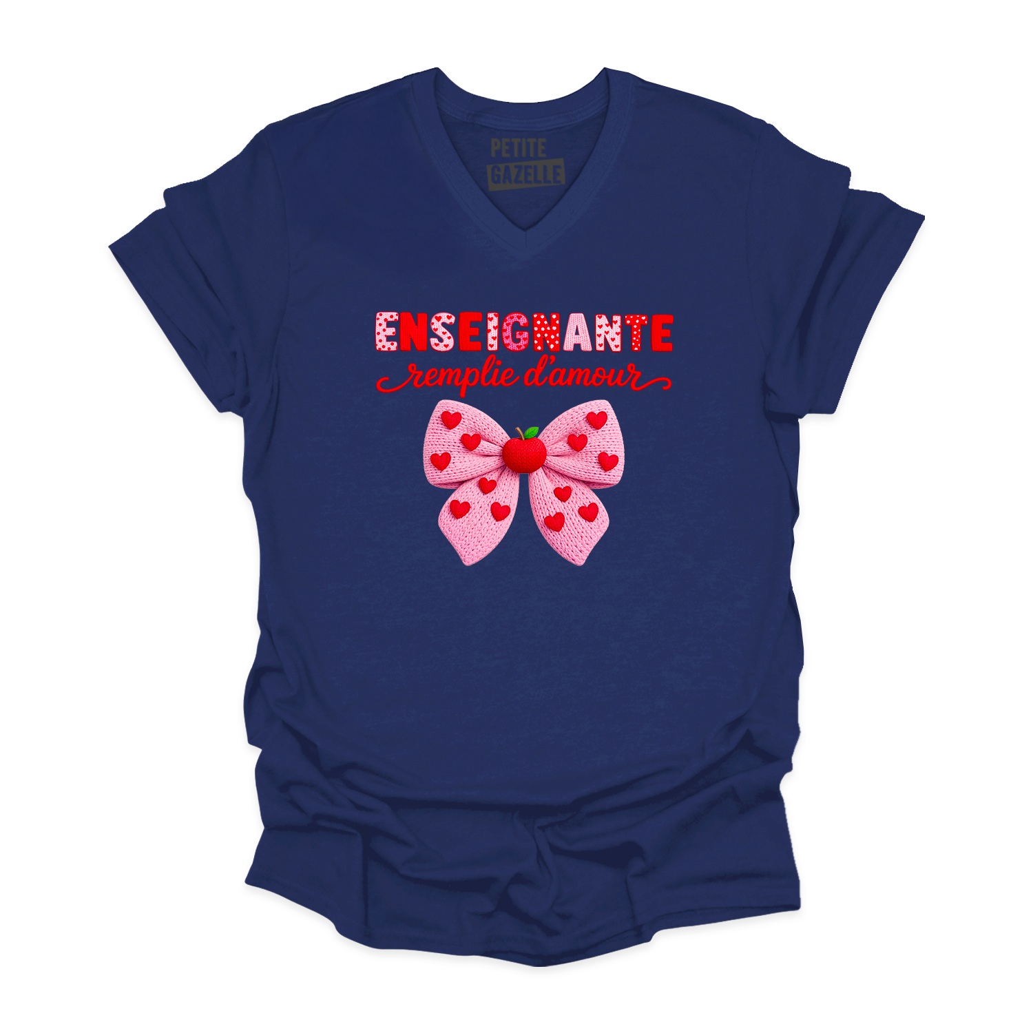 TSHIRT COL en V | Enseignante Tricotée