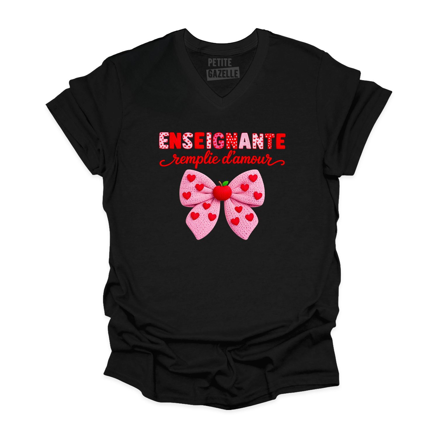 TSHIRT COL en V | Enseignante Tricotée