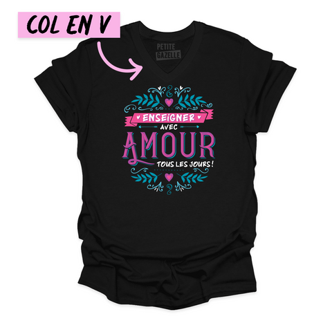 TSHIRT COL en V | Enseigner avec amour