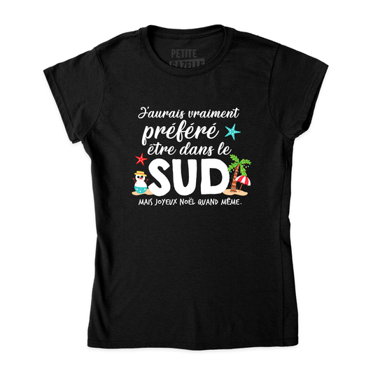 TSHIRT AJUSTÉ | J'aurais préféré être dans le sud - T-Shirt coupe ajustée - Petite Gazelle Atelier