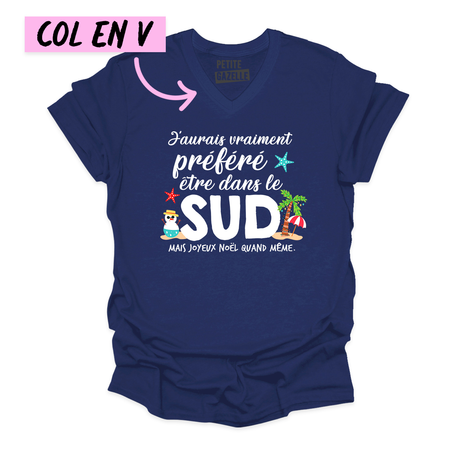 TSHIRT COL en V | J'aurais préféré être dans le sud