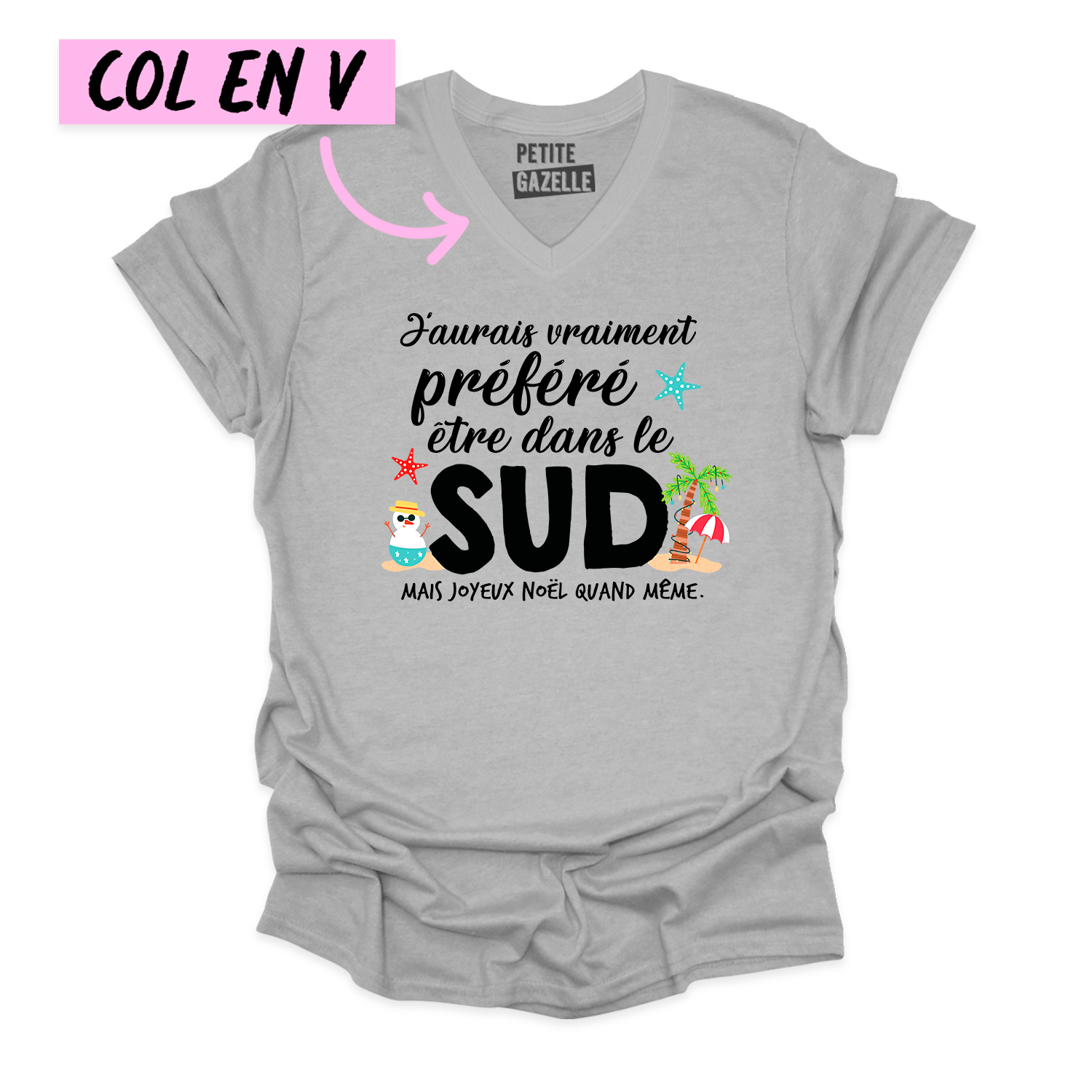 TSHIRT COL en V | J'aurais préféré être dans le sud