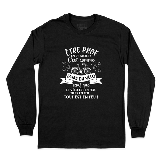 T - SHIRT À MANCHES LONGUES | Être prof, c'est comme faire du vélo - T-Shirt à manches longues - Petite Gazelle Atelier