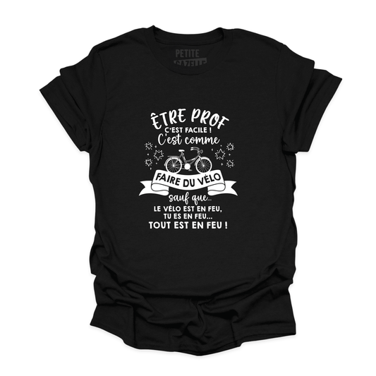 T - SHIRT COL ROND | Être prof, c'est comme faire du vélo - T-shirt Unisexe Col Rond - Petite Gazelle Atelier