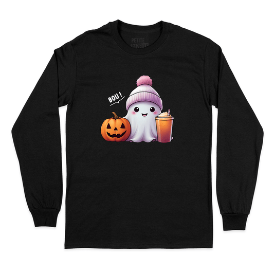 T - SHIRT À MANCHES LONGUES | Mignon fantôme & citrouille - T-Shirt à manches longues - Petite Gazelle Atelier