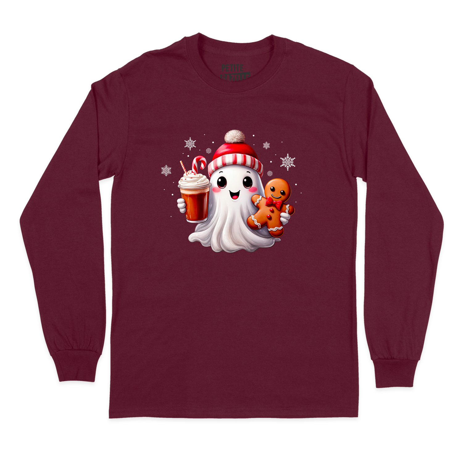 T-SHIRT À MANCHES LONGUES | Mignon fantôme de Noël