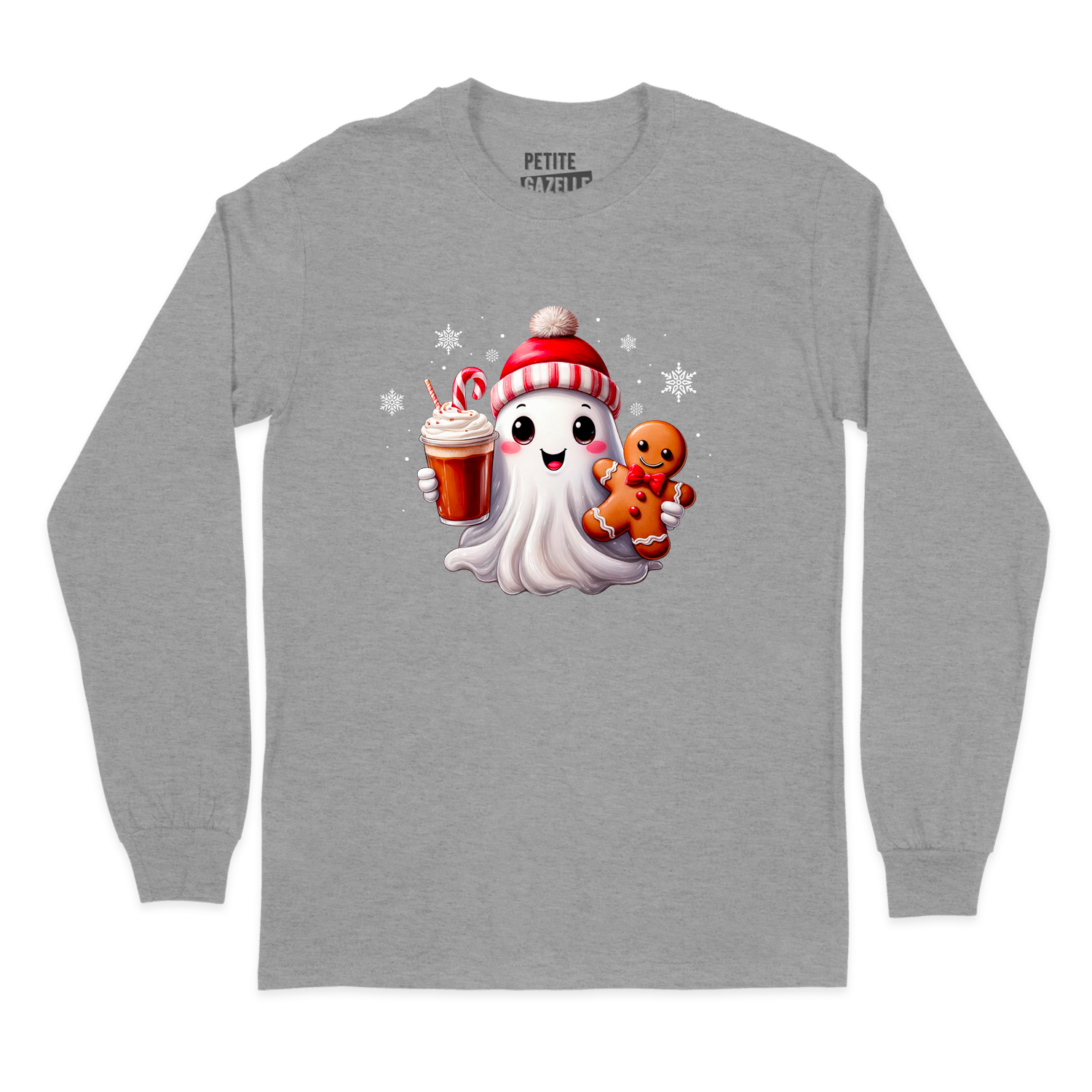 T-SHIRT À MANCHES LONGUES | Mignon fantôme de Noël