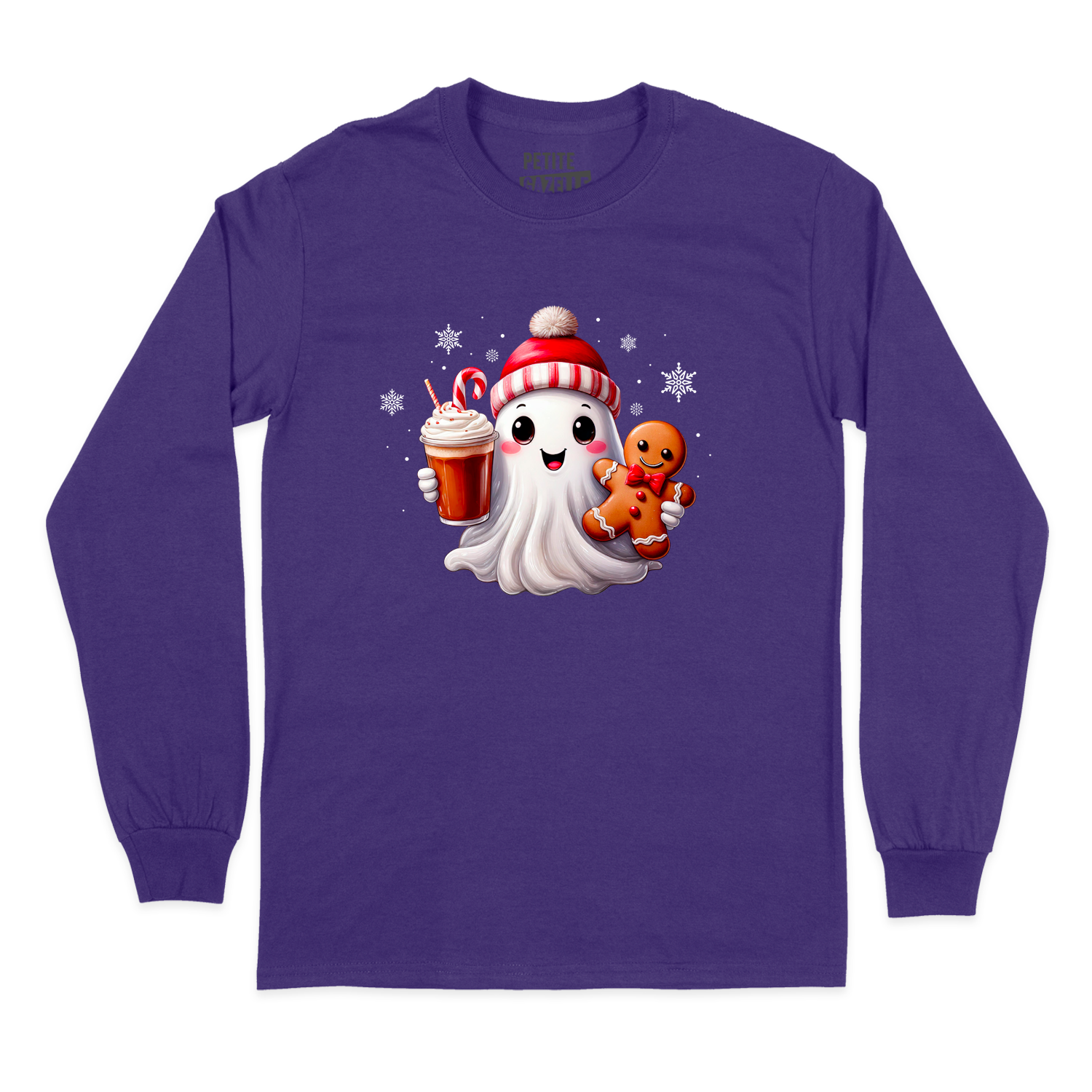 T-SHIRT À MANCHES LONGUES | Mignon fantôme de Noël