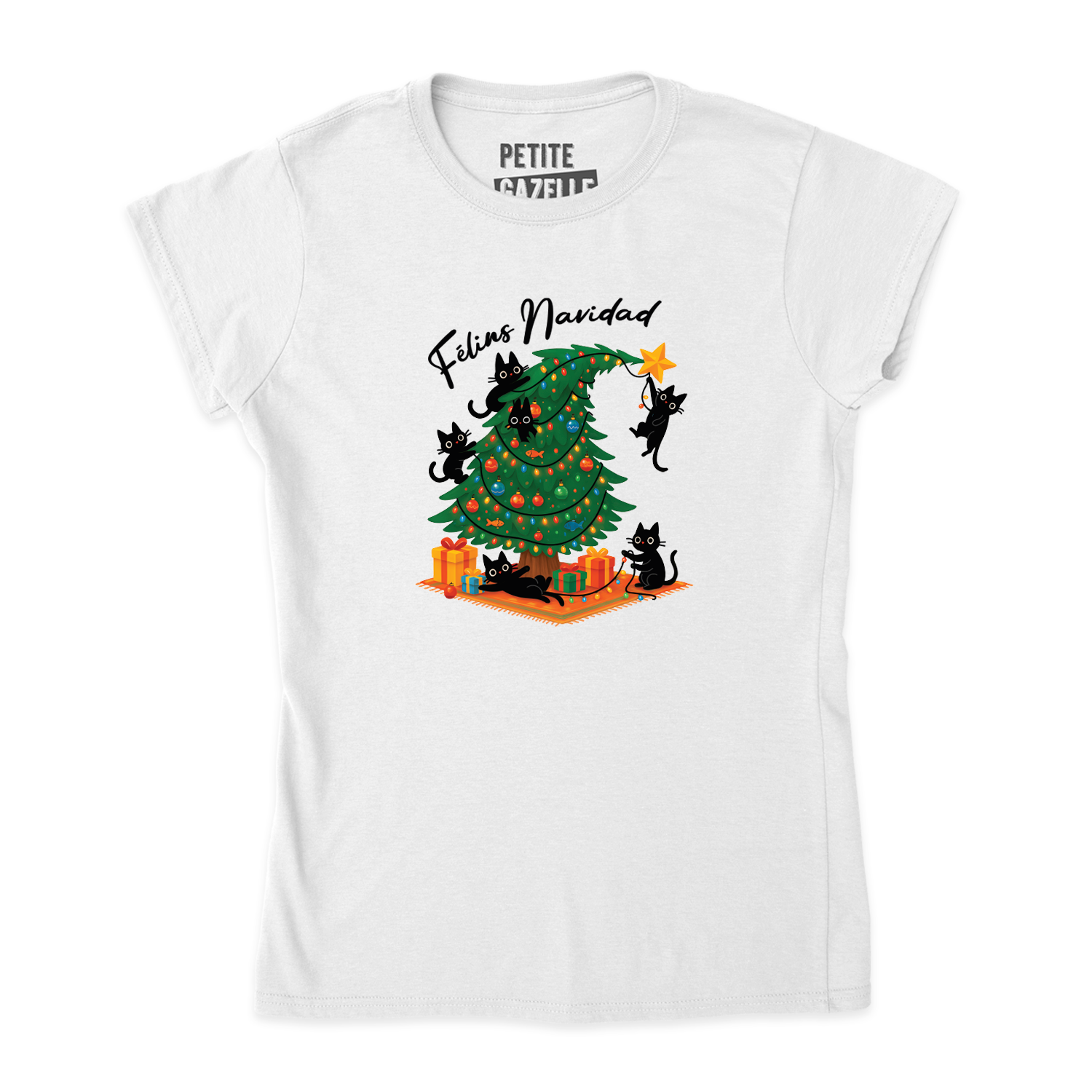 TSHIRT AJUSTÉ | Félins Navidad