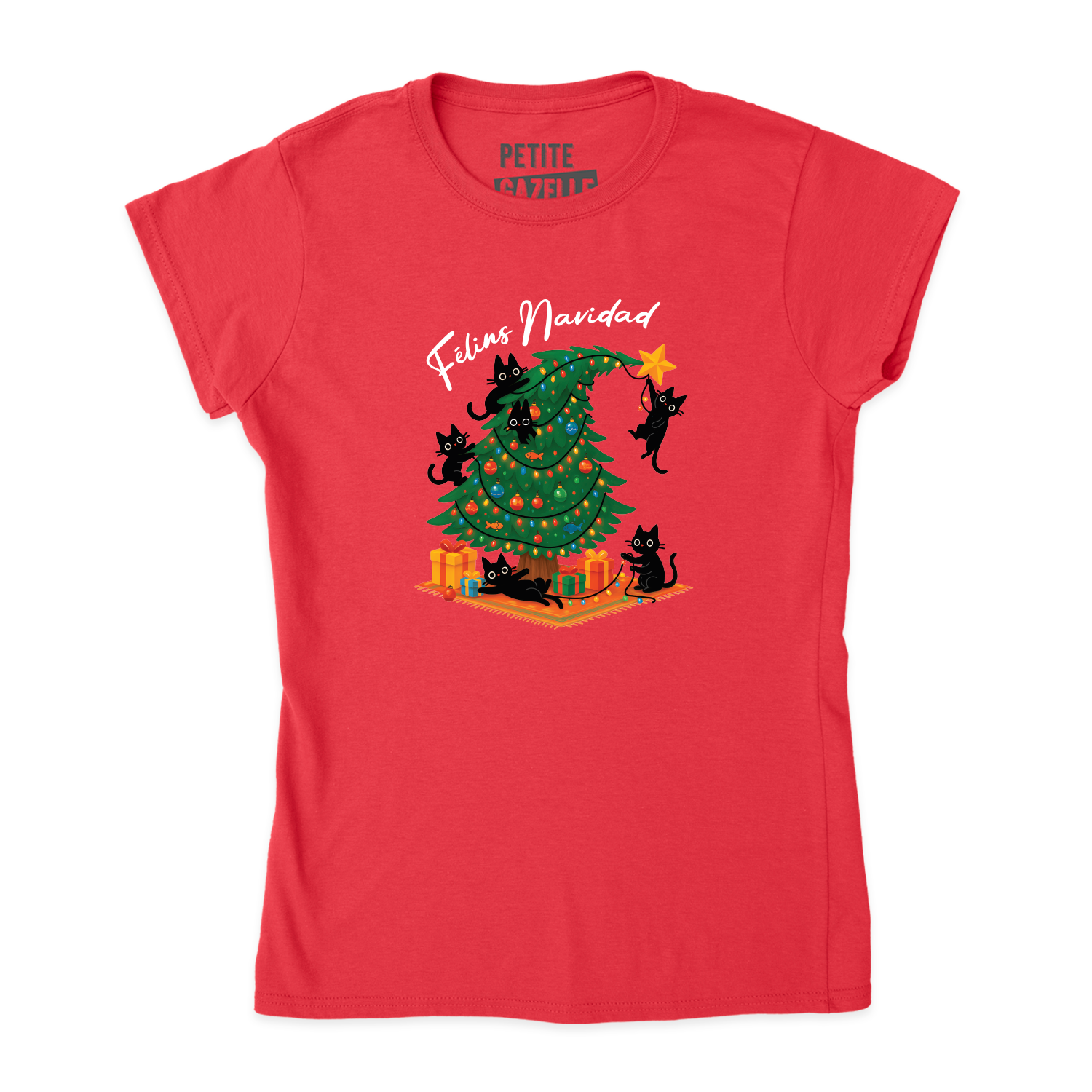 TSHIRT AJUSTÉ | Félins Navidad