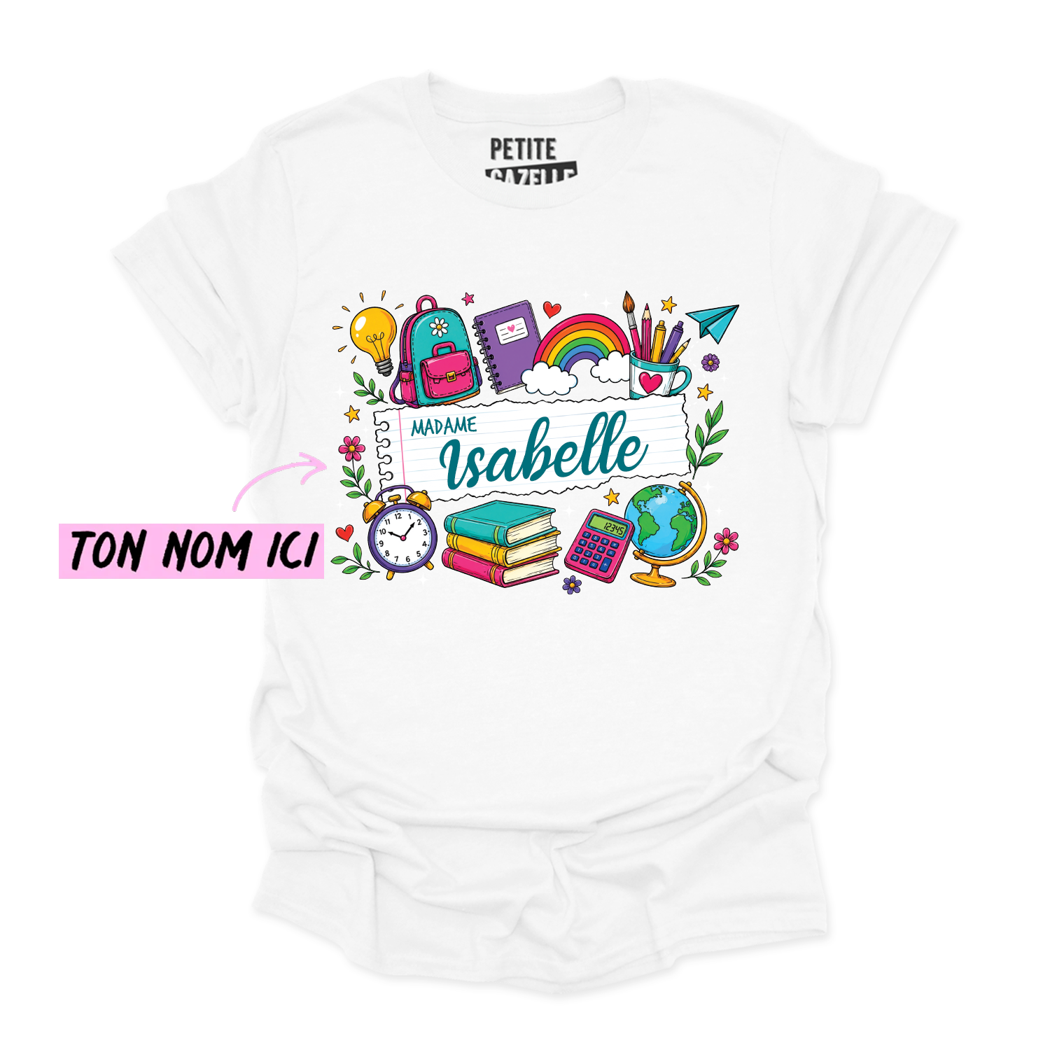 T-SHIRT COL ROND | Feuille Lignée