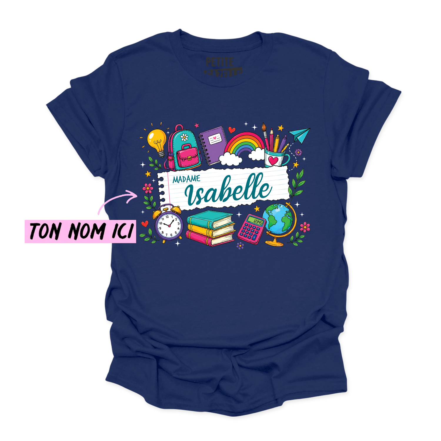 T-SHIRT COL ROND | Feuille Lignée