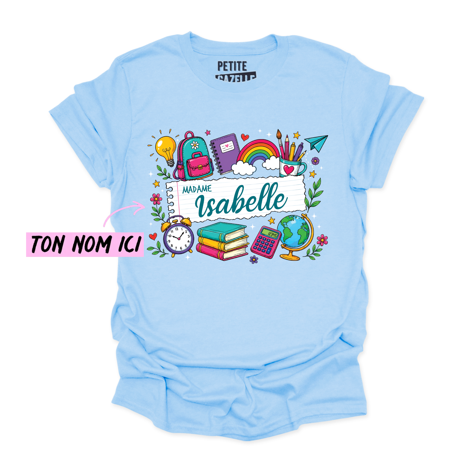 T-SHIRT COL ROND | Feuille Lignée