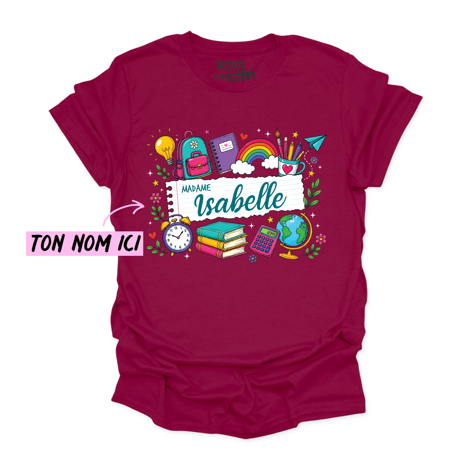 T-SHIRT COL ROND | Feuille Lignée