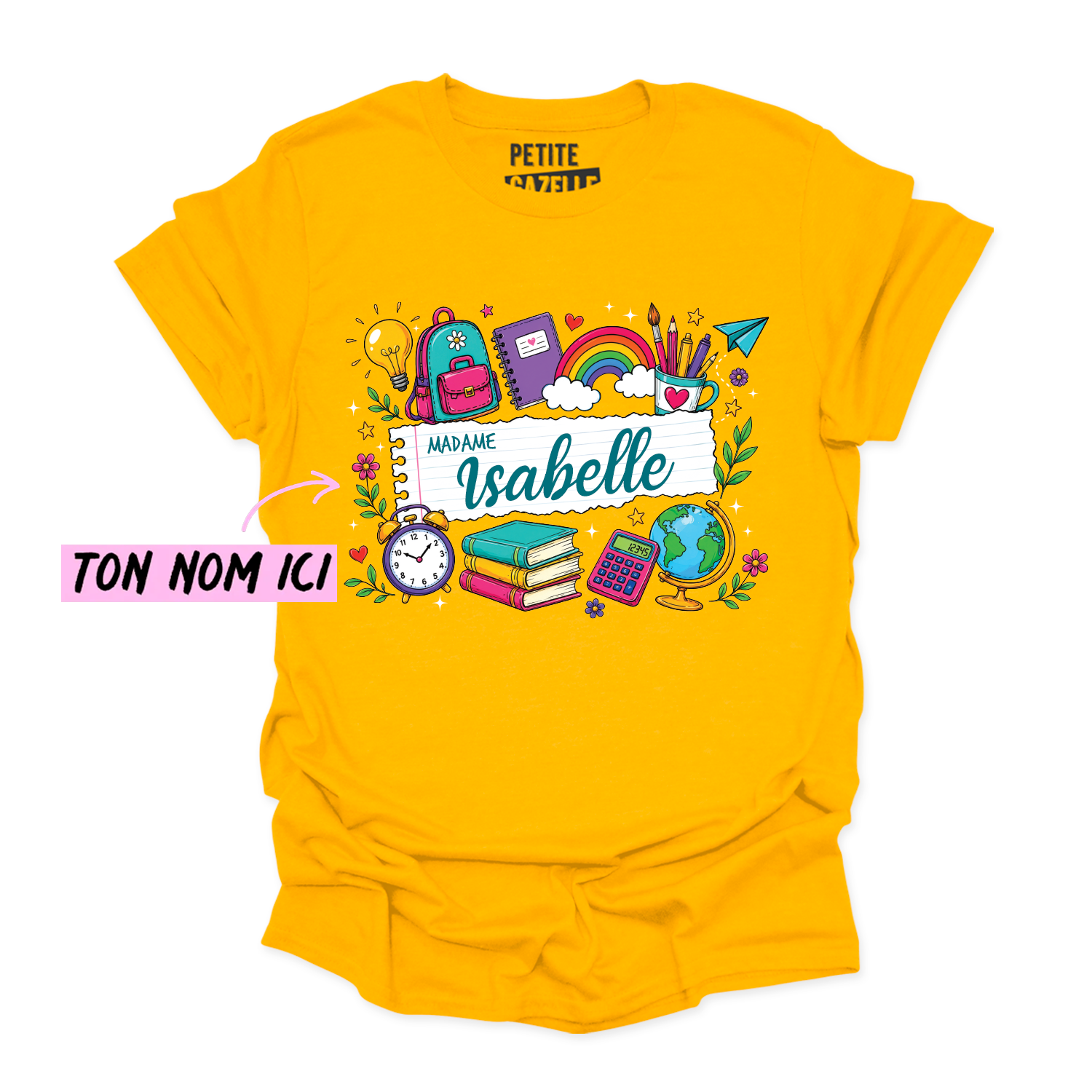 T-SHIRT COL ROND | Feuille Lignée