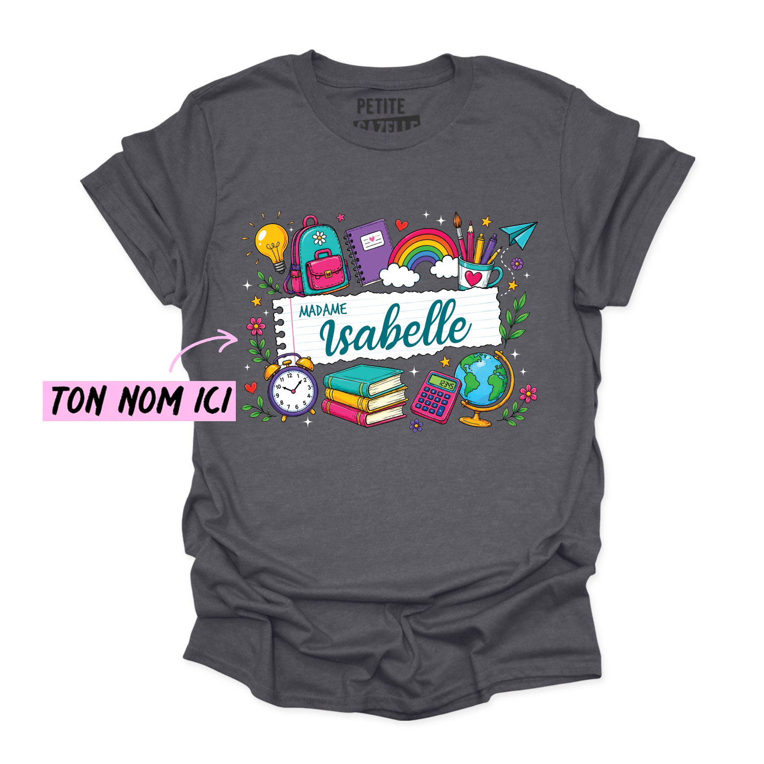 T-SHIRT COL ROND | Feuille Lignée