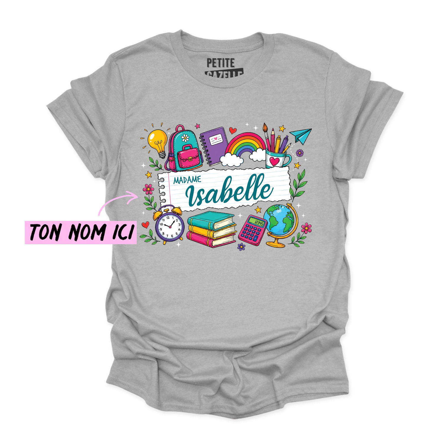 T-SHIRT COL ROND | Feuille Lignée