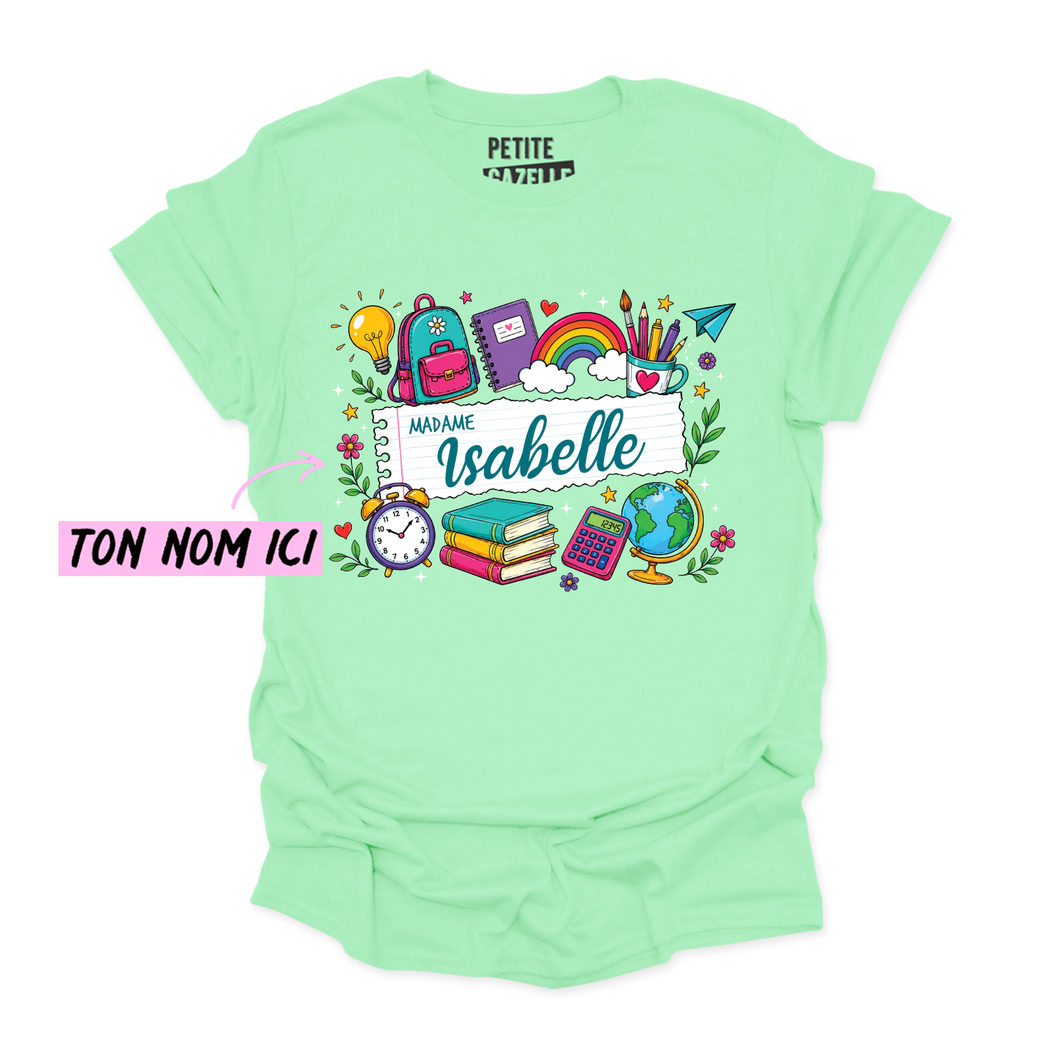 T-SHIRT COL ROND | Feuille Lignée