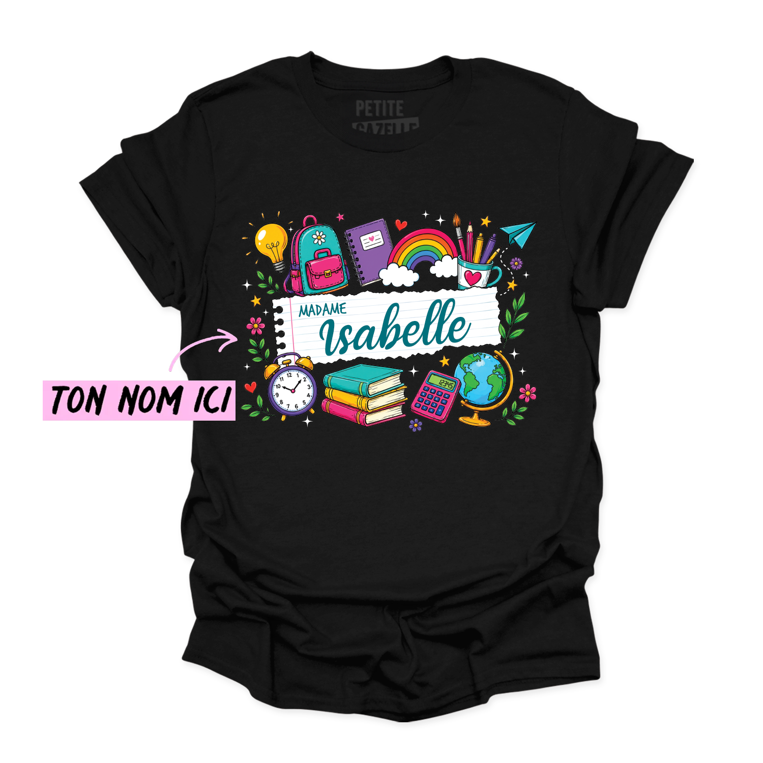 T-SHIRT COL ROND | Feuille Lignée