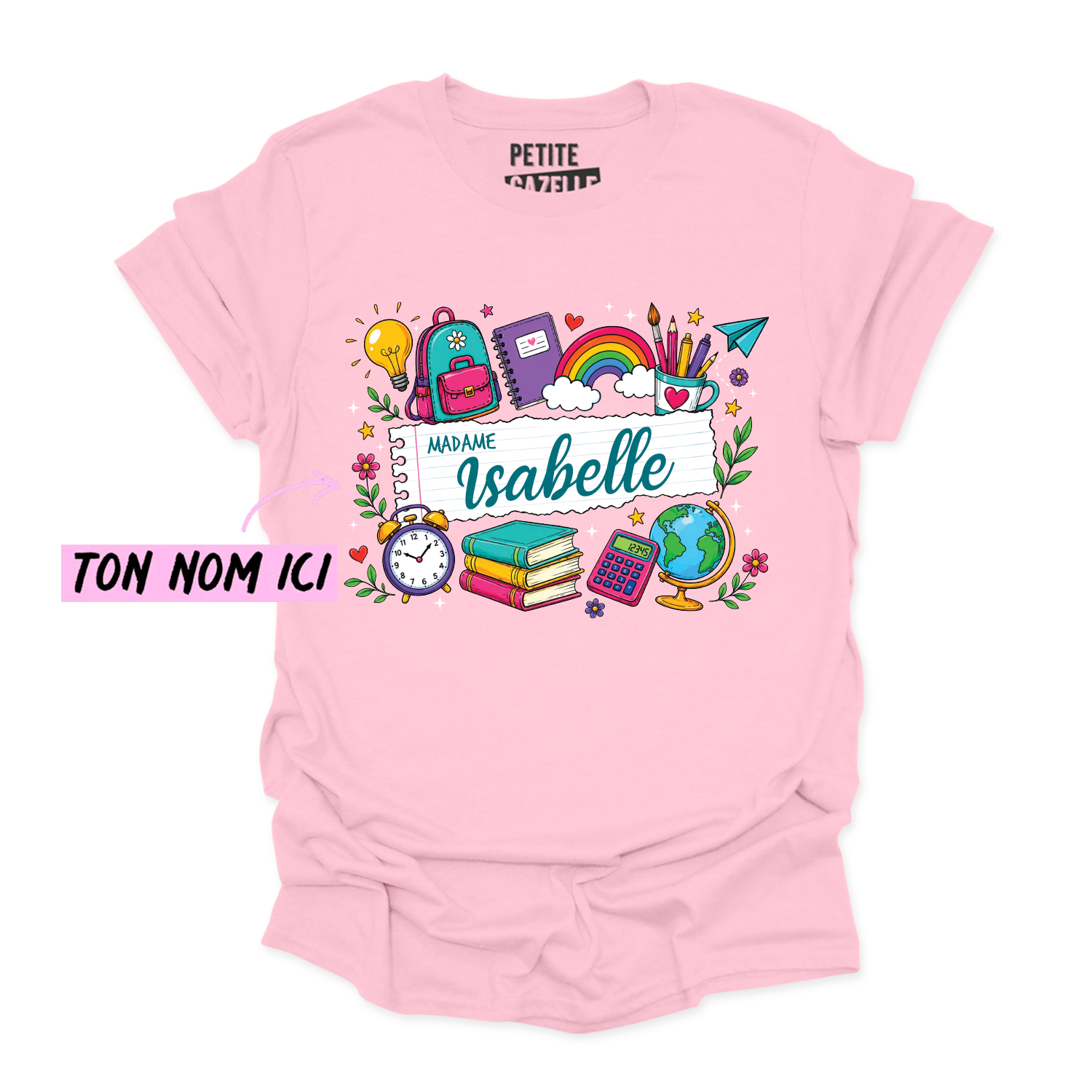 T-SHIRT COL ROND | Feuille Lignée