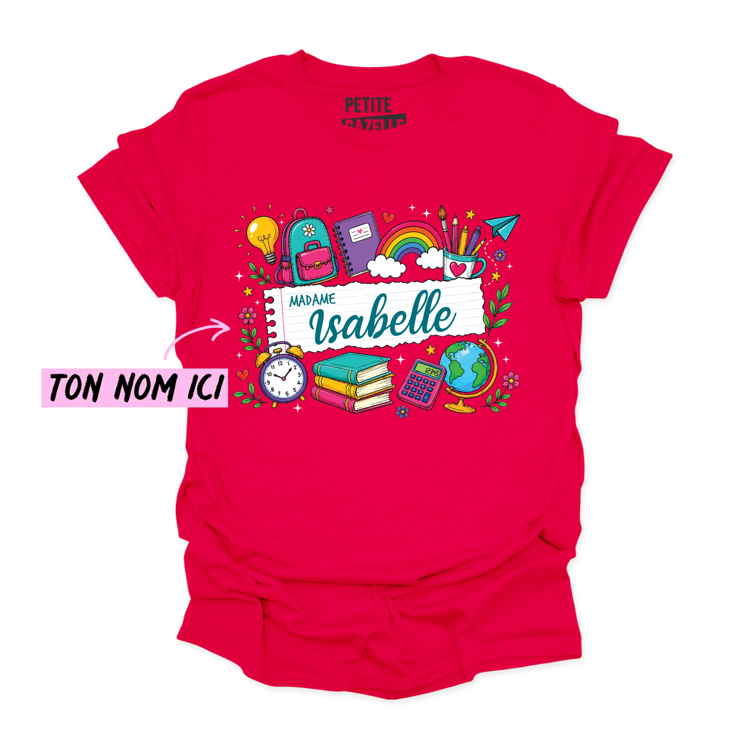 T-SHIRT COL ROND | Feuille Lignée
