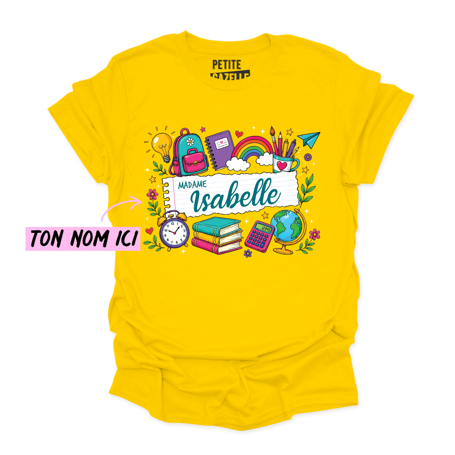 T-SHIRT COL ROND | Feuille Lignée