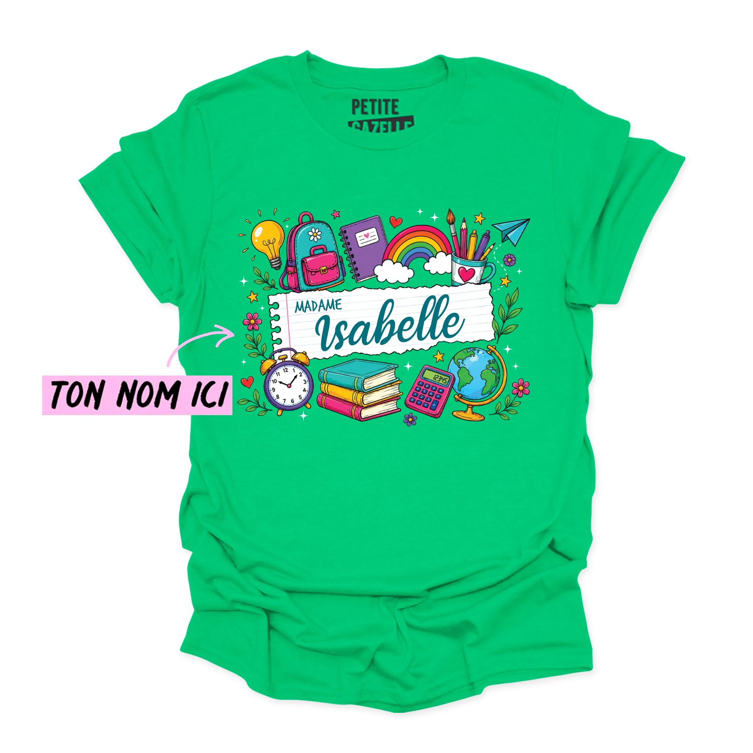 T-SHIRT COL ROND | Feuille Lignée