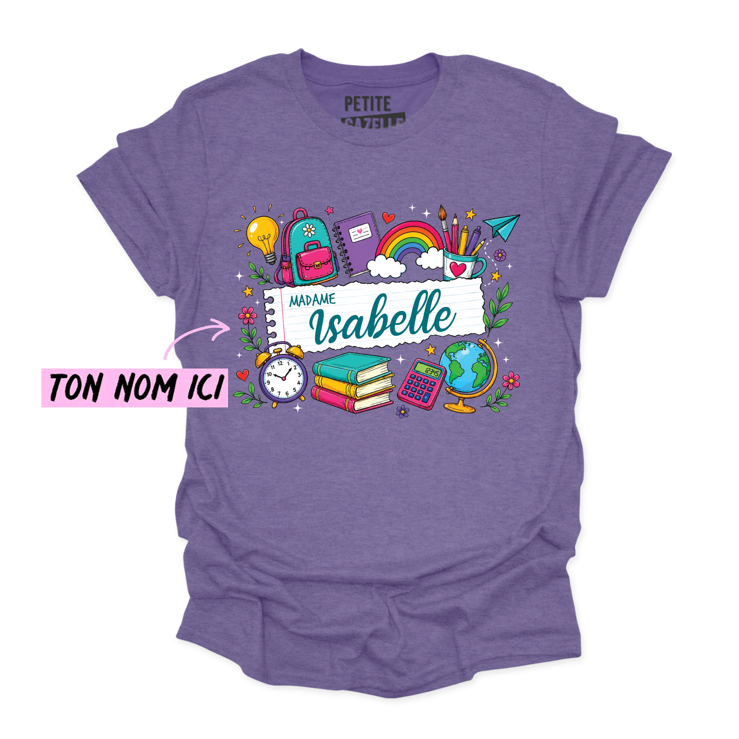 T-SHIRT COL ROND | Feuille Lignée