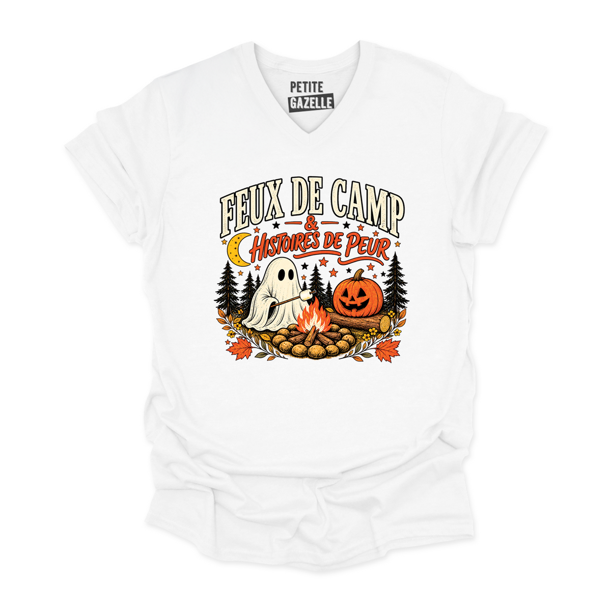 TSHIRT COL en V | Feux de camp et histoires de peur