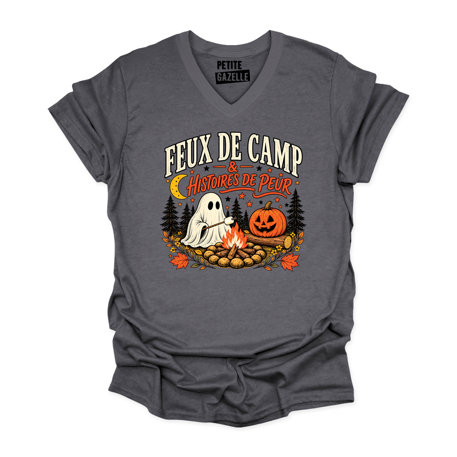 TSHIRT COL en V | Feux de camp et histoires de peur